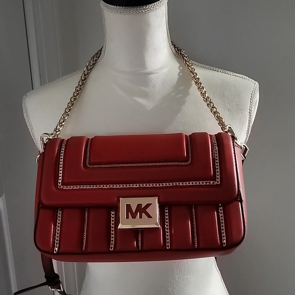 Gently used Michael Kors‎ red leather crossbody bag.